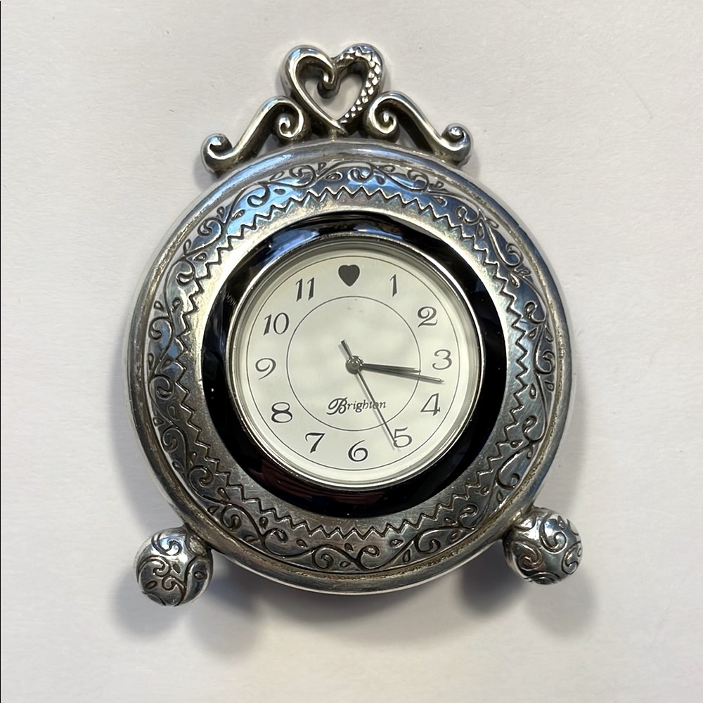 Brighton Silver Heartbeat in Time Desk Top Clock